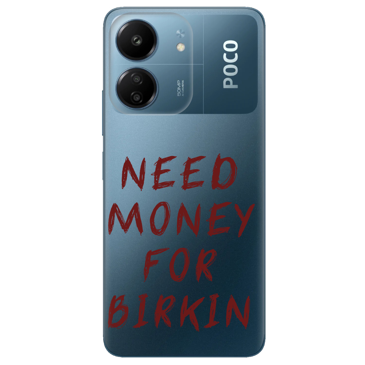 Чехол для Xiaomi Poco C65 прозрачный Need money - фото 1 - Чехлы для телефонов