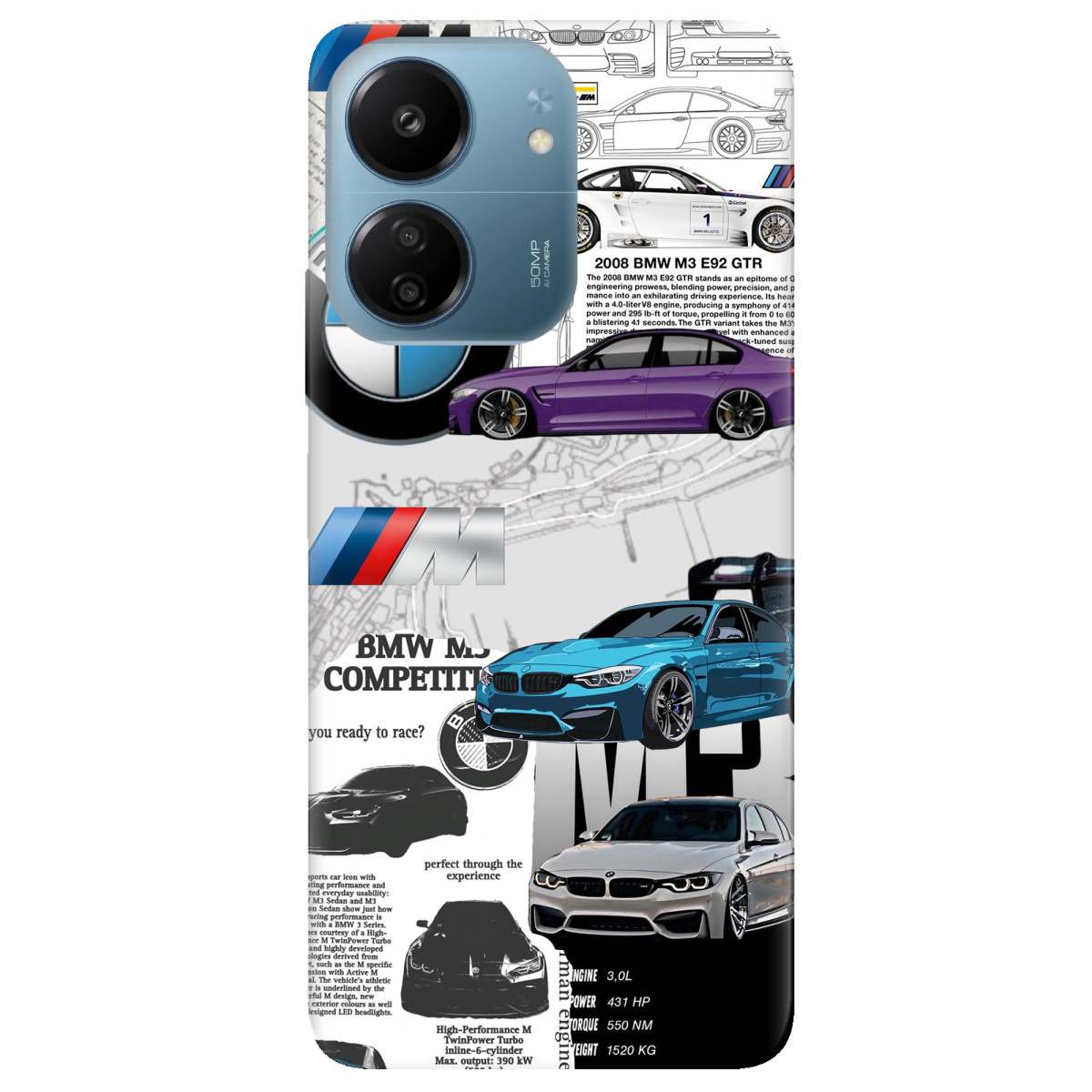 Чохол для Xiaomi Poco C65 прозорий BMW - фото 1 - Чохли для телефонів