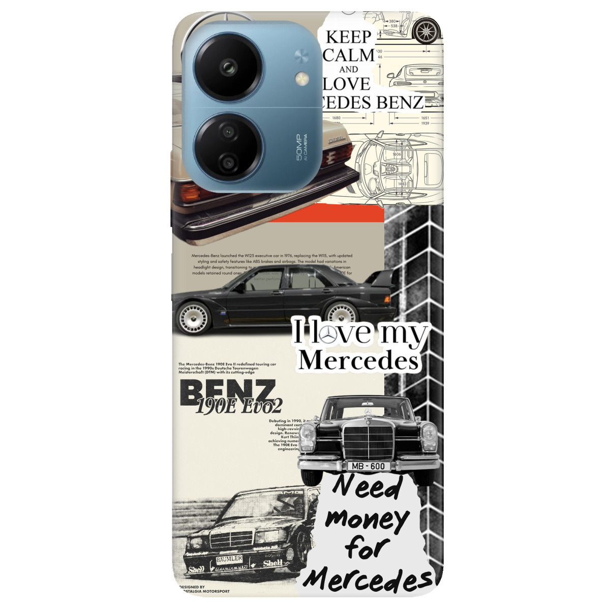 Чехол для Xiaomi Poco C65 прозрачный Mercedes - фото 1 - Чехлы для телефонов