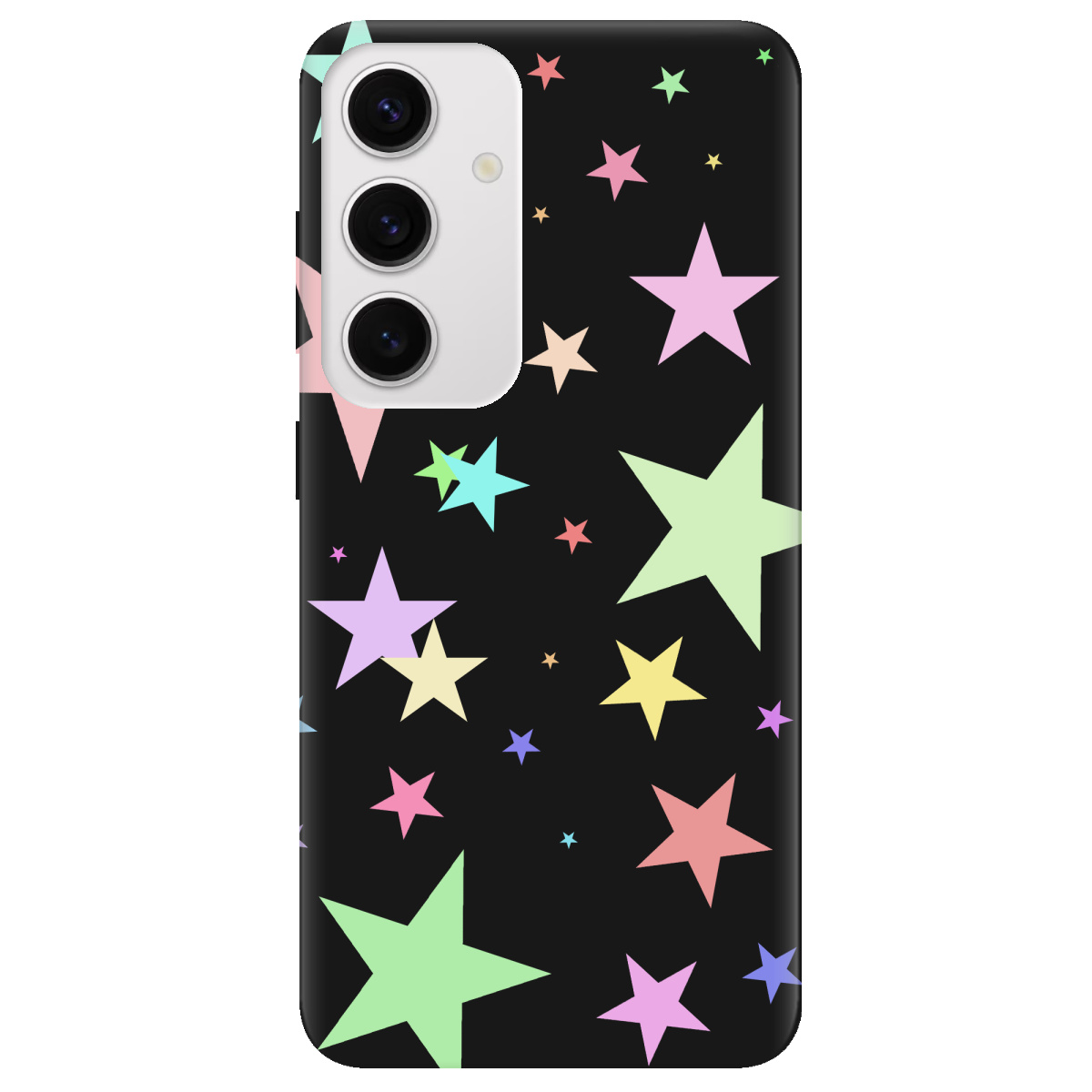 Чехол для Samsung Galaxy S24 Plus черный матовый soft touch Яскраві зірки (black) - фото 1 Чехол для Samsung Galaxy S24 Plus черный матовый soft touch Яскраві зірки (black) - фото 1 - Чехлы для телефонов