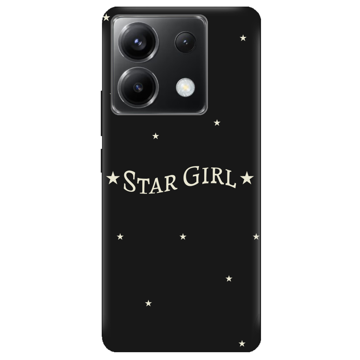 Чохол для Xiaomi Poco X6 чорний матовий soft touch Star girl - фото 1 - Чохли для телефонів