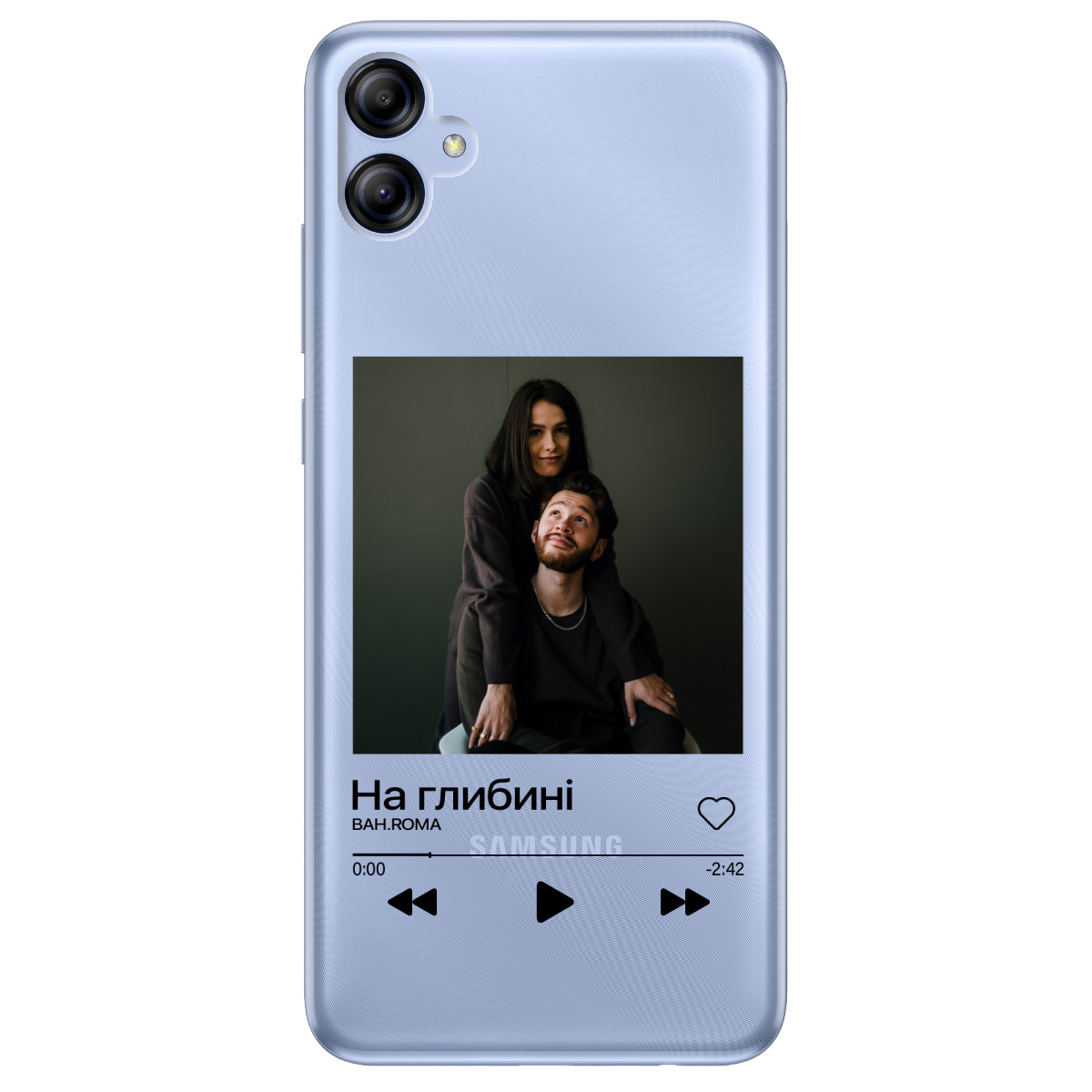 Чохол для Samsung Galaxy A04e прозорий З ВАШИМ ФОТО "НАША ПІСНЯ" - фото 1 - Чохли для телефонів
