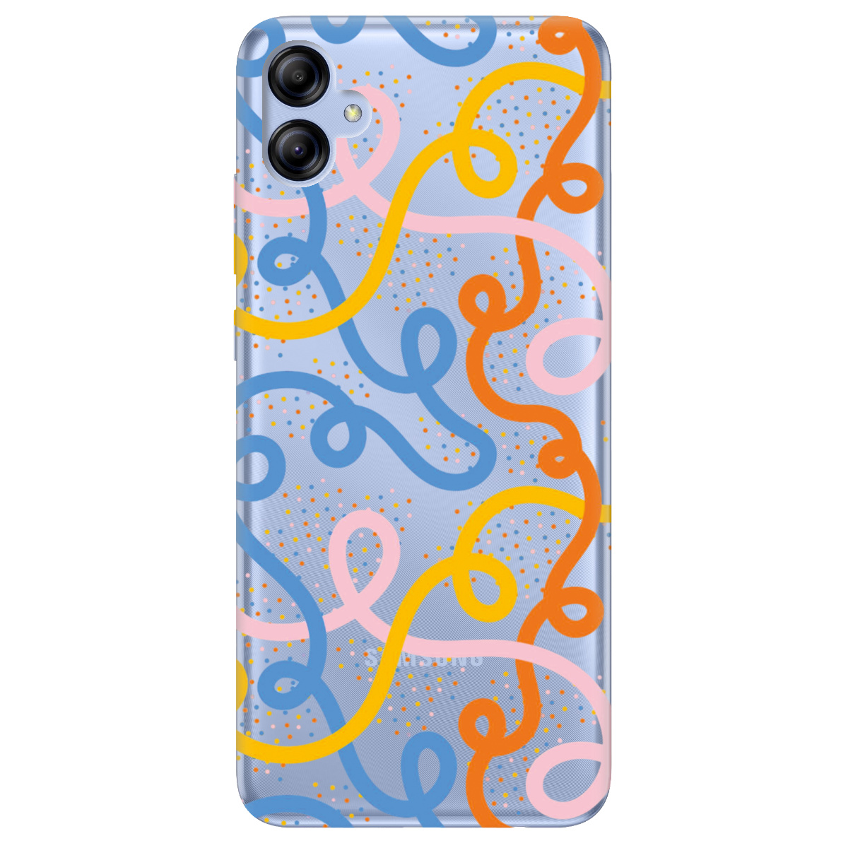 Чохол для Samsung Galaxy A04e прозорий Кольоровий завиток - фото 1 - Чохли для телефонів