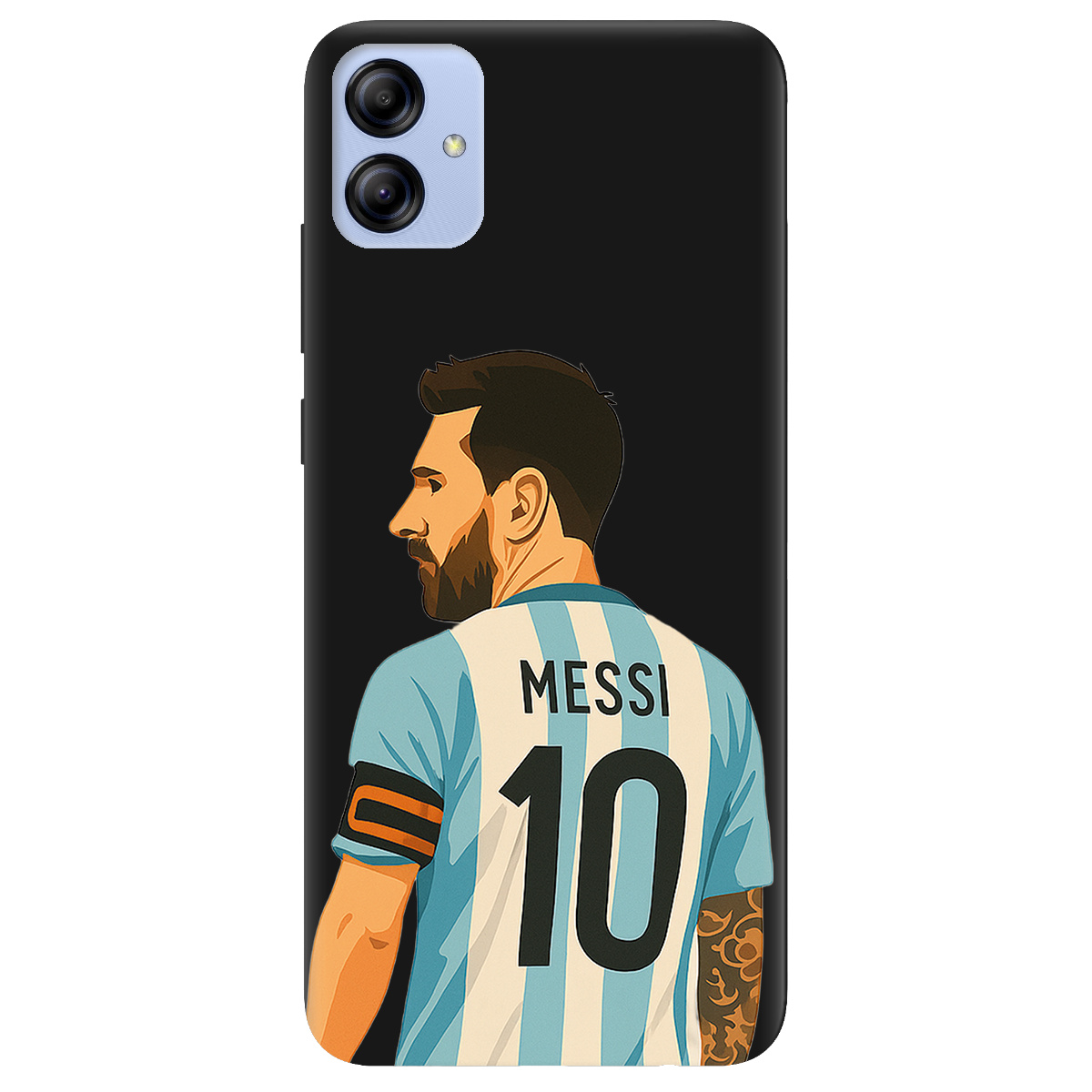 Чохол для Samsung Galaxy A04e чорний матовий soft touch Messi - фото 1 - Чохли для телефонів