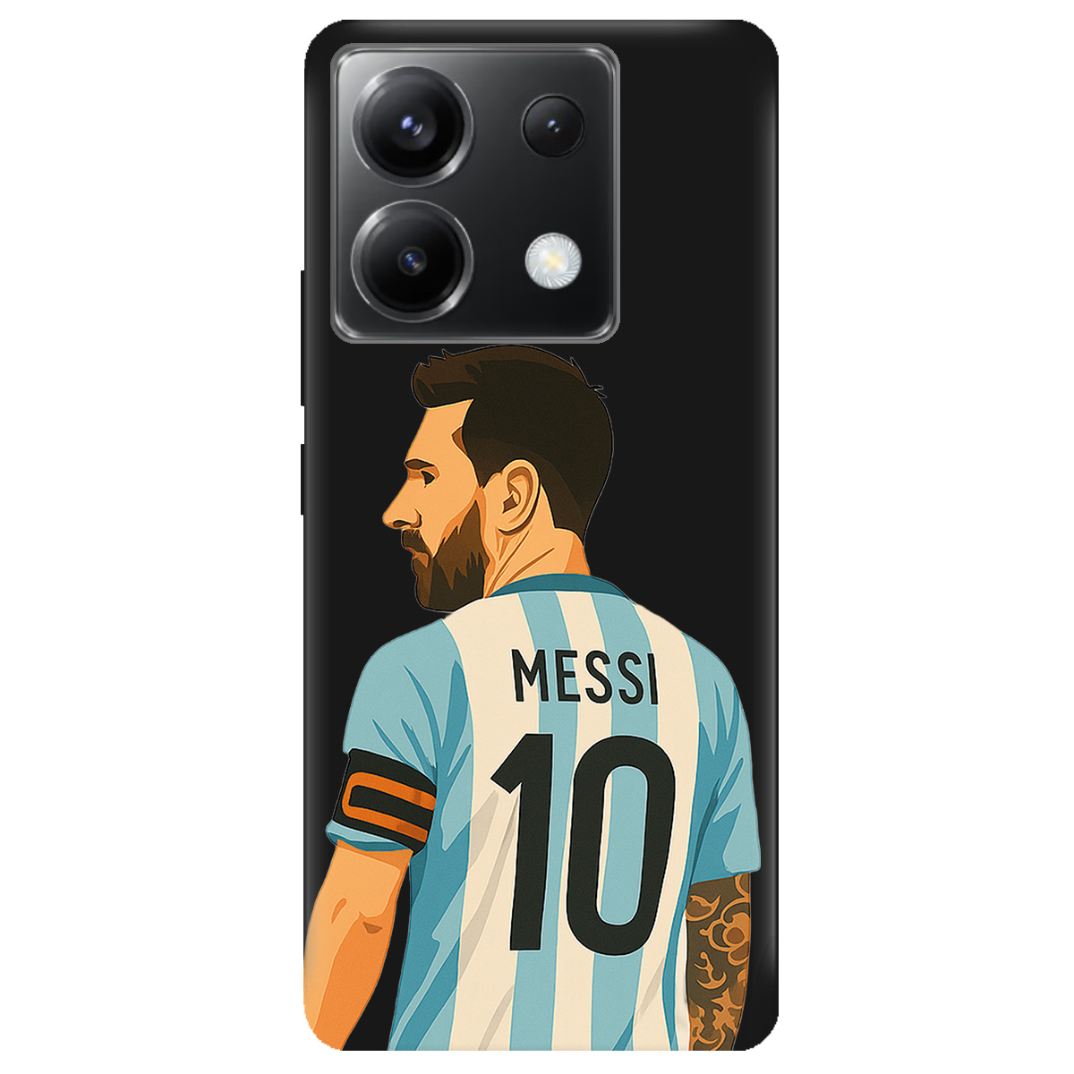 Чохол для Xiaomi Redmi Note 13 Pro 5G чорний матовий soft touch Messi - фото 1 - Чохли для телефонів