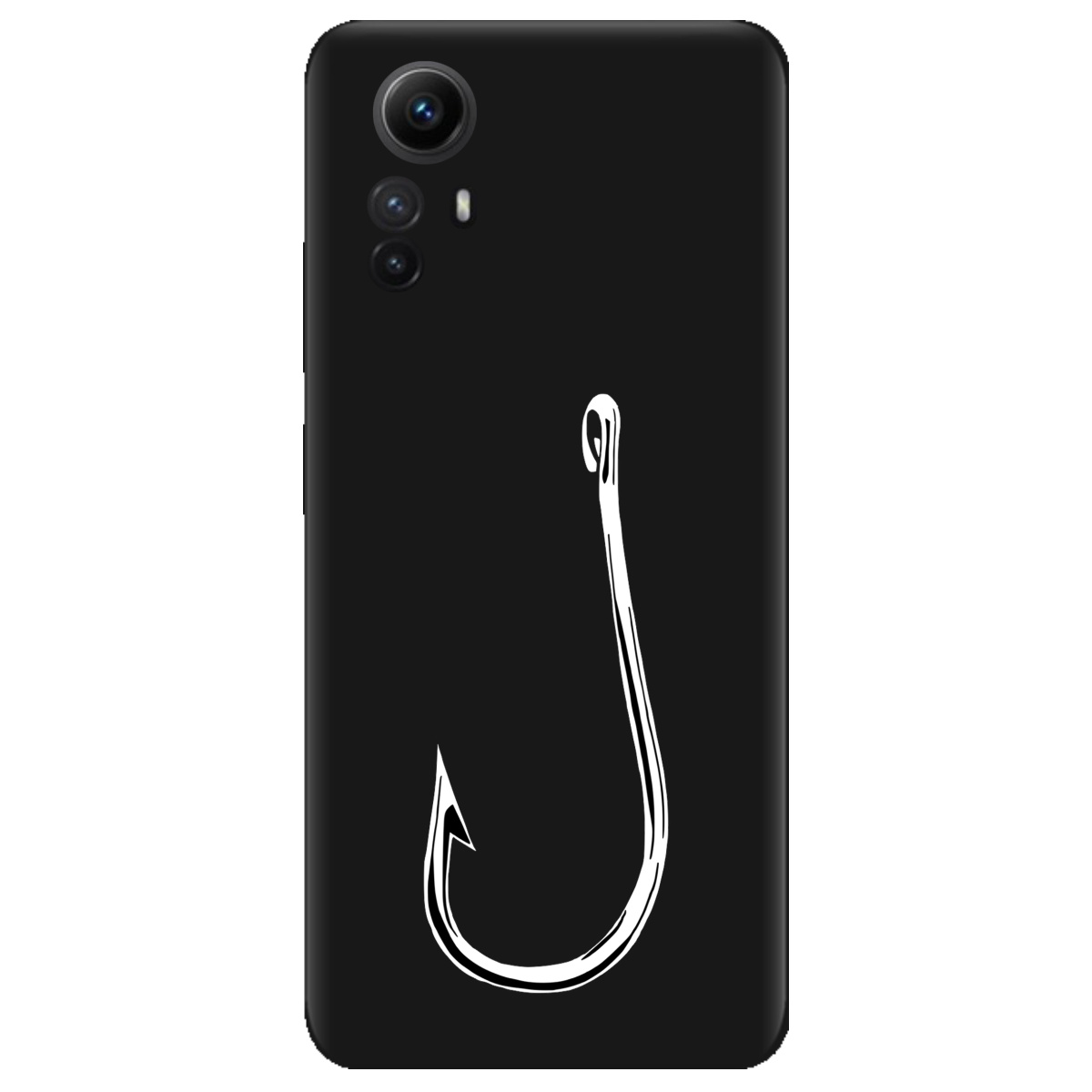 Чохол для Xiaomi Redmi Note 12s чорний матовий soft touch Щасливий гачок - фото 1 - Чохли для телефонів