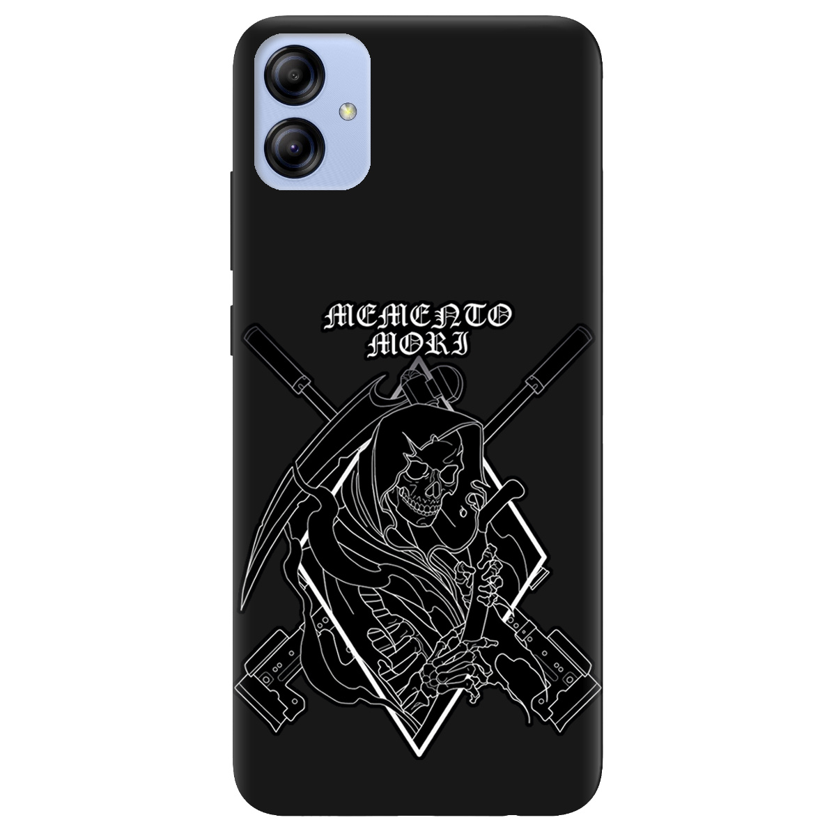 Чохол для Samsung Galaxy A04e чорний матовий soft touch Пам'ятай про смерть - фото 1 Чохол для Samsung Galaxy A04e чорний матовий soft touch Пам'ятай про смерть - фото 1 - Чохли для телефонів