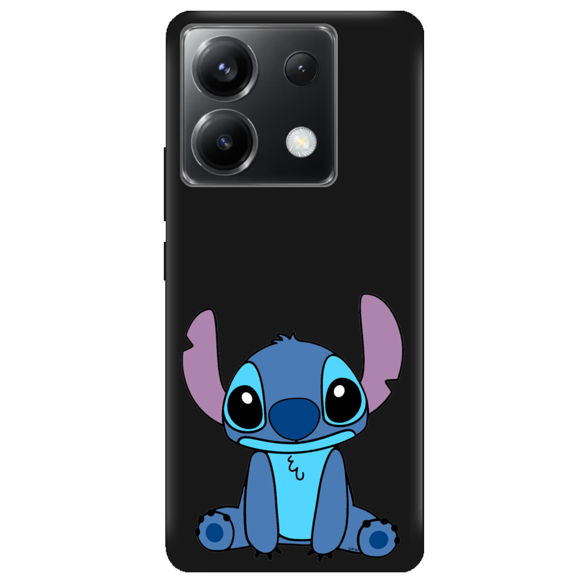 Чехол для Xiaomi Poco X6 черный матовый soft touch Стич - фото 1 Чехол для Xiaomi Poco X6 черный матовый soft touch Стич - фото 1 - Чехлы для телефонов