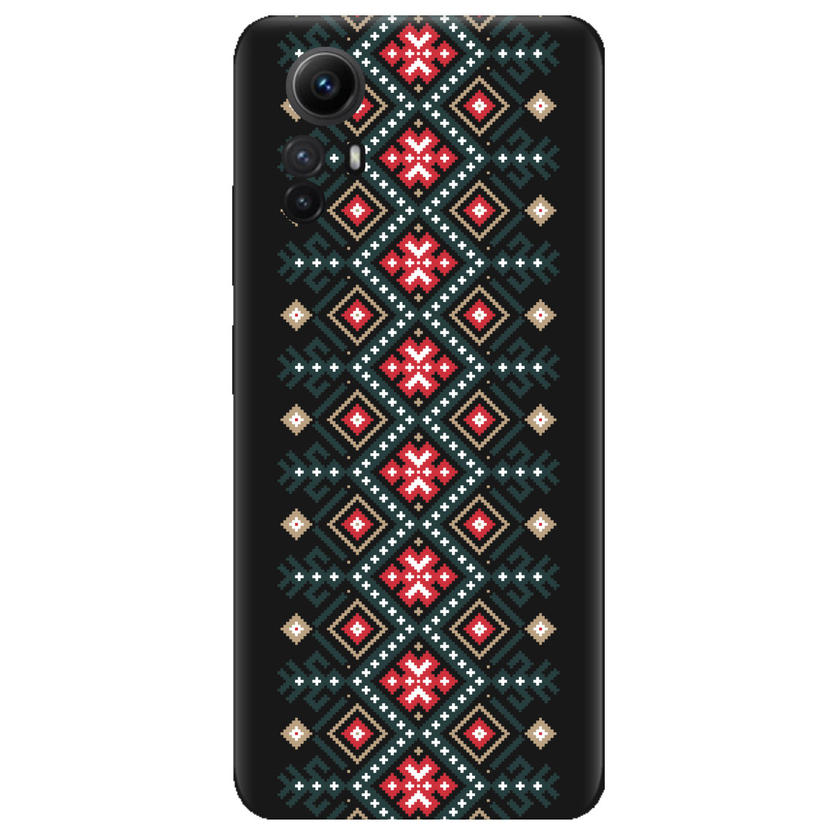 Чехол для Xiaomi Redmi Note 12s черный матовый soft touch Тропа предков - фото 1 - Чехлы для телефонов