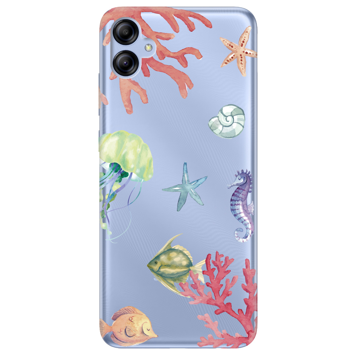 Чехол для Samsung Galaxy A04e прозрачный Коралловый мир - фото 1 - Чехлы для телефонов