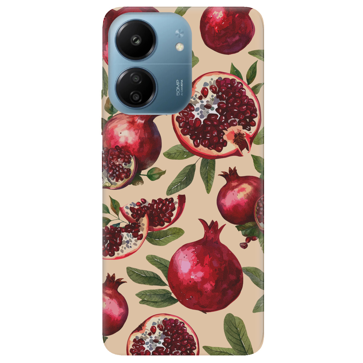 Чехол для Xiaomi Poco C65 прозрачный Гранатовая страсть - фото 1 - Чехлы для телефонов