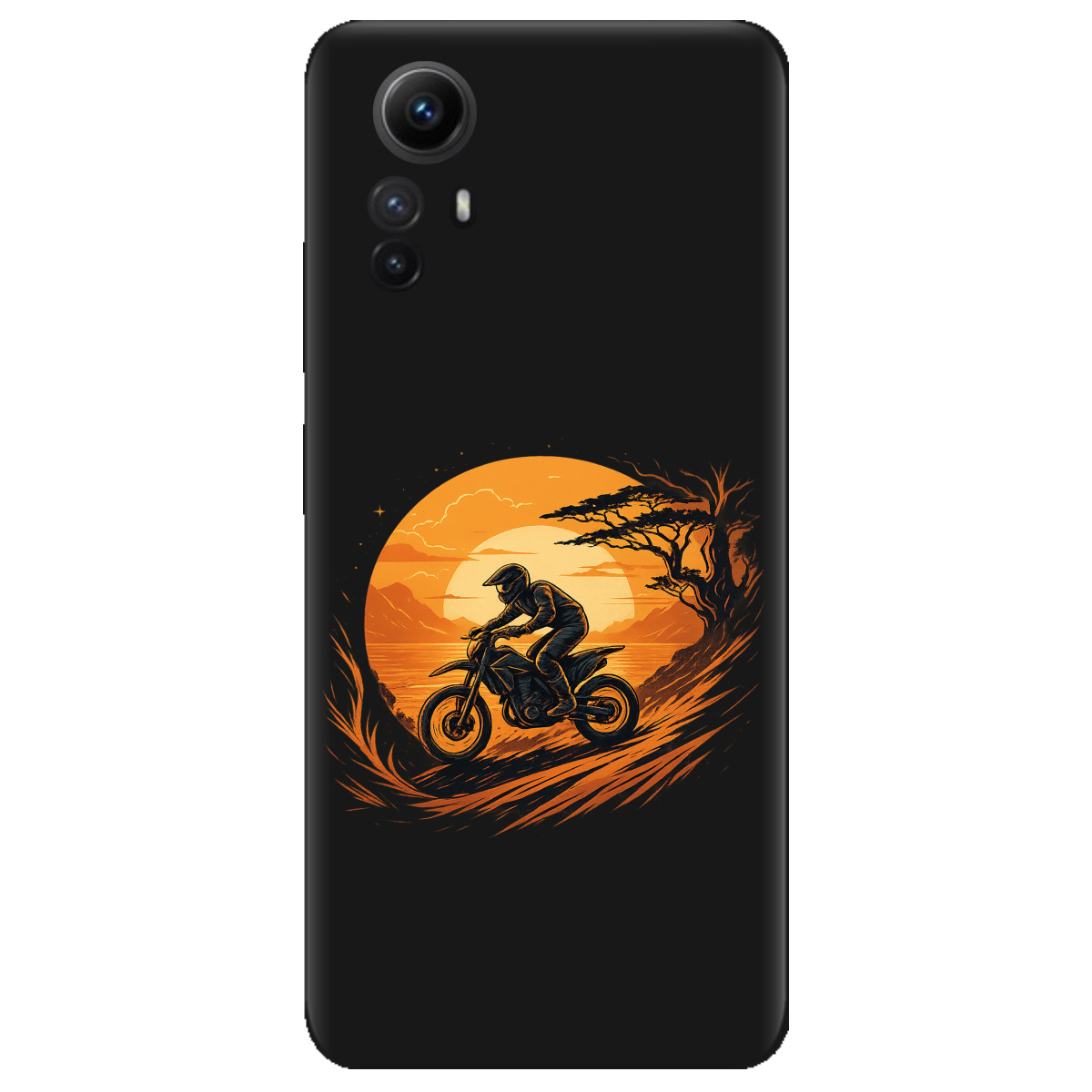 Чохол для Xiaomi Redmi Note 12s чорний матовий soft touch БайкШлях - фото 1 - Чохли для телефонів