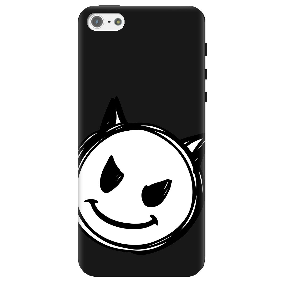 Чохол для Apple iPhone 5/5S чорний матовий soft touch Настрій чортеняти - фото 1 - Чохли для телефонів