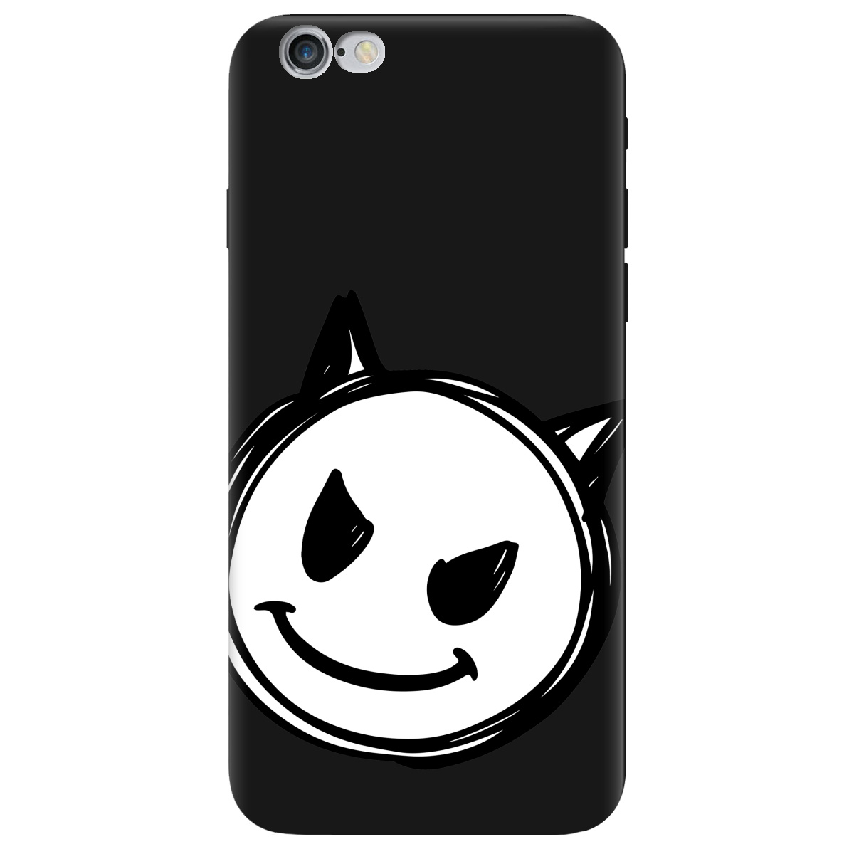 Чохол для Apple iPhone 6/6S чорний матовий soft touch Настрій чортеняти - фото 1 - Чохли для телефонів