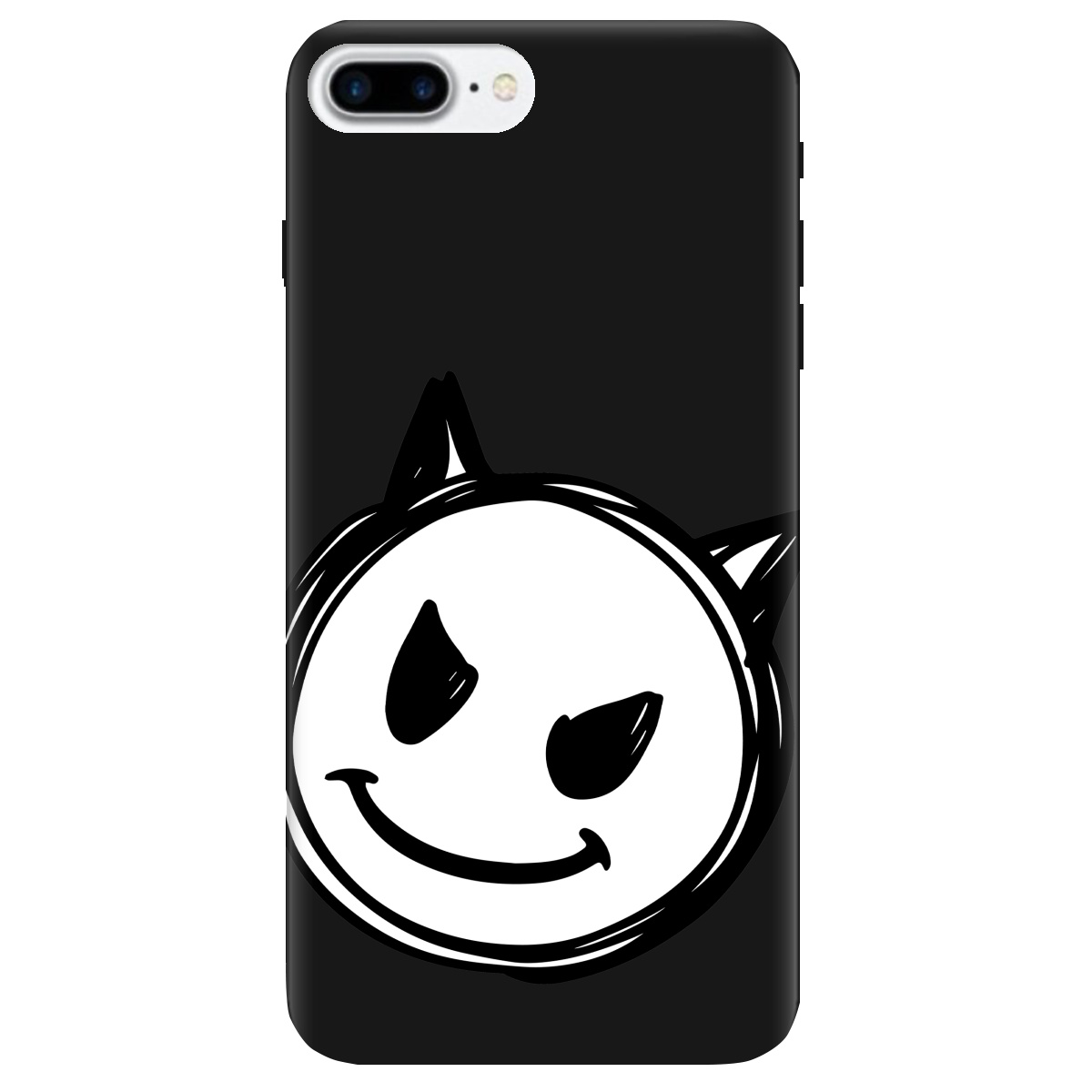 Чехол для Apple iPhone 7 Plus черный матовый soft touch Настроение чертенка - фото 1 - Чехлы для телефонов