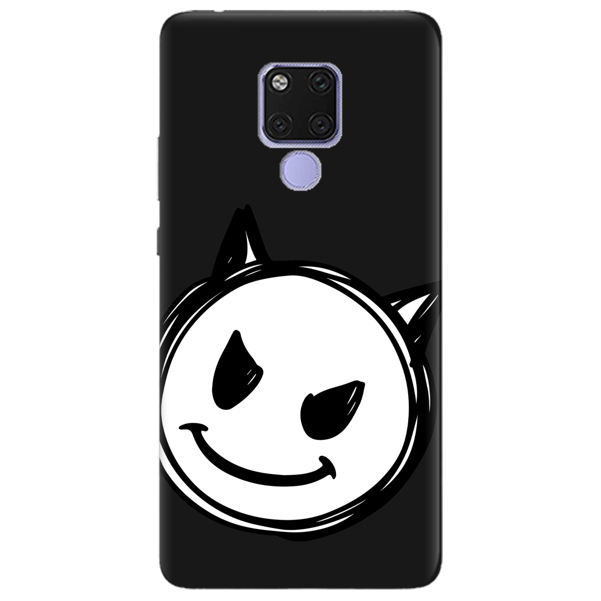 Чехол для Huawei Mate 20 черный матовый soft touch Настроение чертенка - фото 1 - Чехлы для телефонов