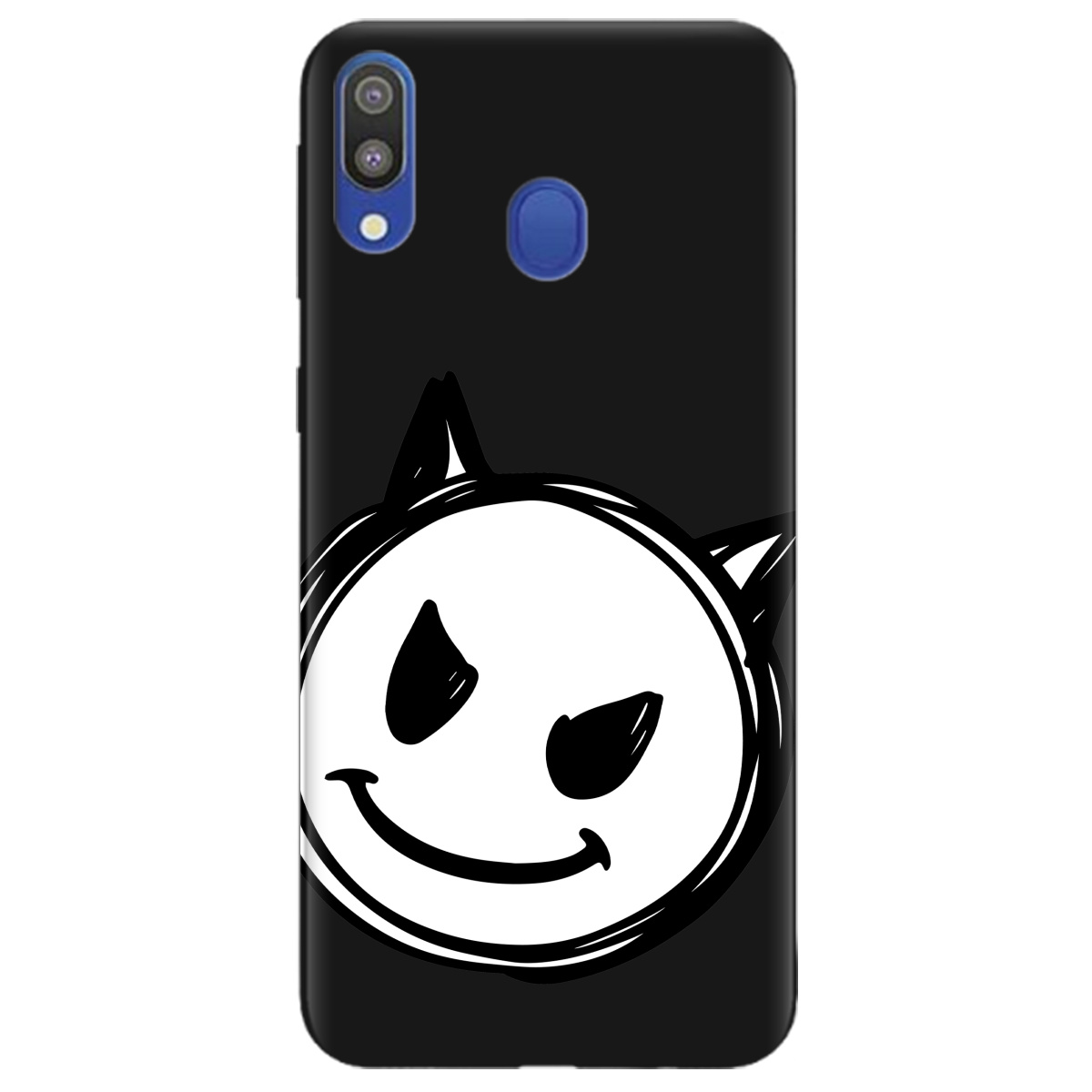 Чохол для Samsung Galaxy M20 чорний матовий soft touch Настрій чортеняти - фото 1 - Чохли для телефонів