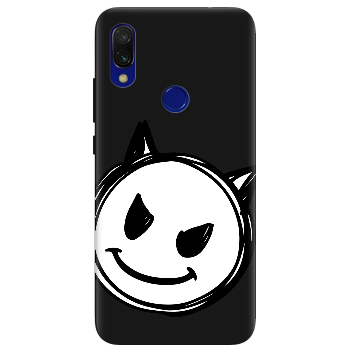 Чохол для Xiaomi Redmi 7 чорний матовий soft touch Настрій чортеняти - фото 1 Чохол для Xiaomi Redmi 7 чорний матовий soft touch Настрій чортеняти - фото 1 - Чохли для телефонів