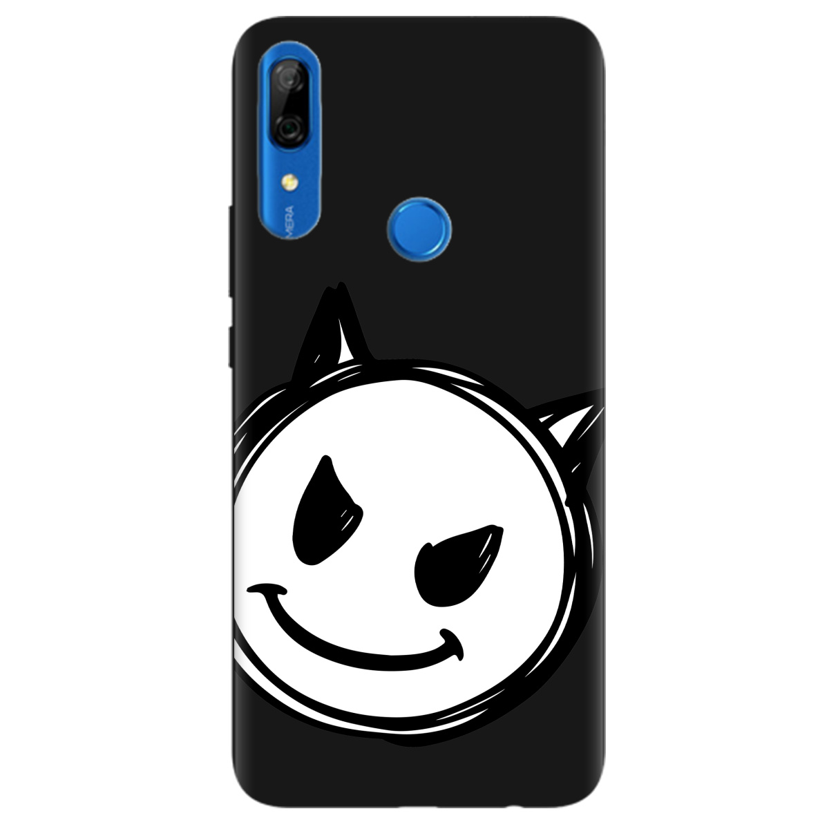 Чехол для Huawei P Smart Z черный матовый soft touch Настроение чертенка - фото 1 - Чехлы для телефонов