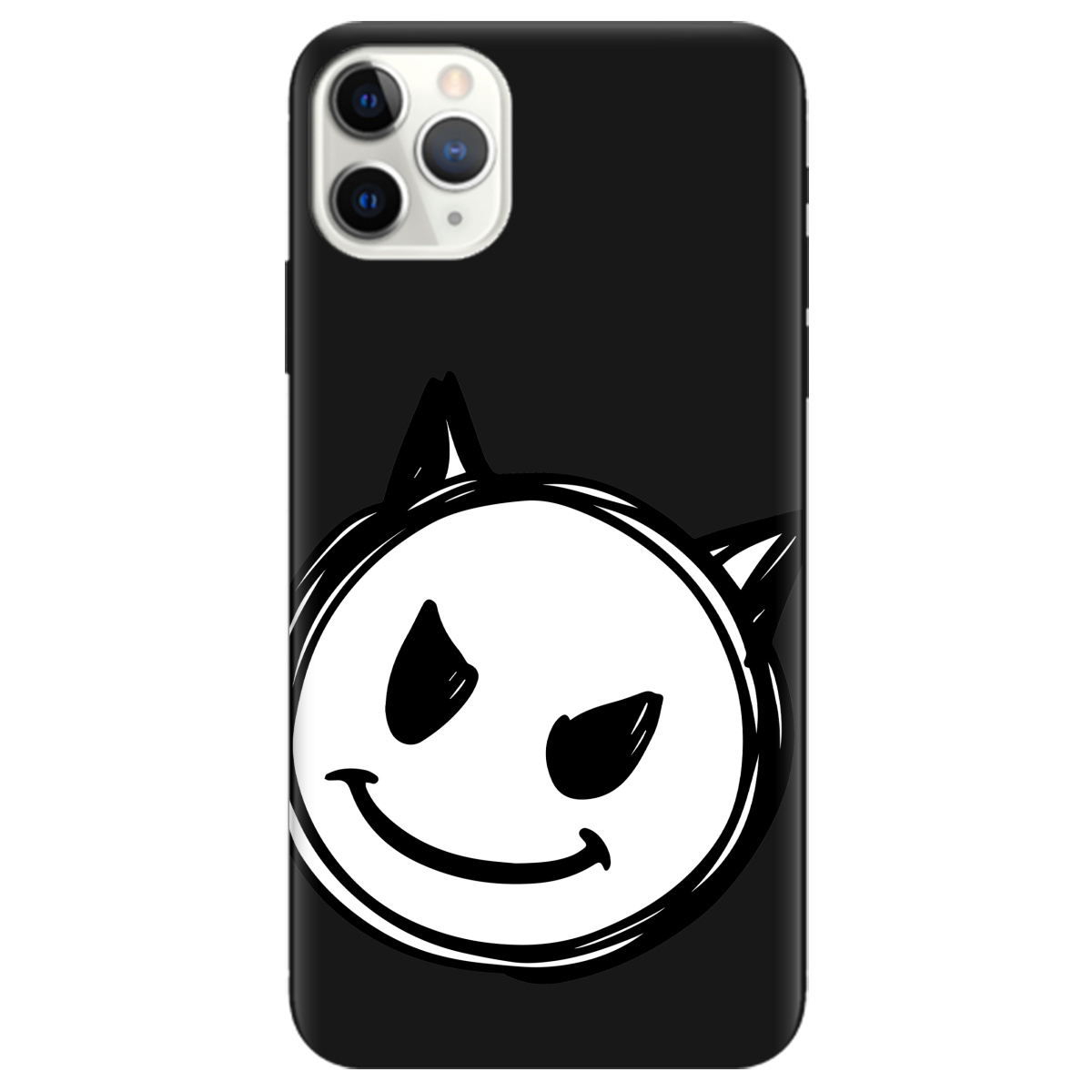 Чохол для Apple iPhone 11 Pro Max чорний матовий soft touch Настрій чортеняти - фото 1 - Чохли для телефонів