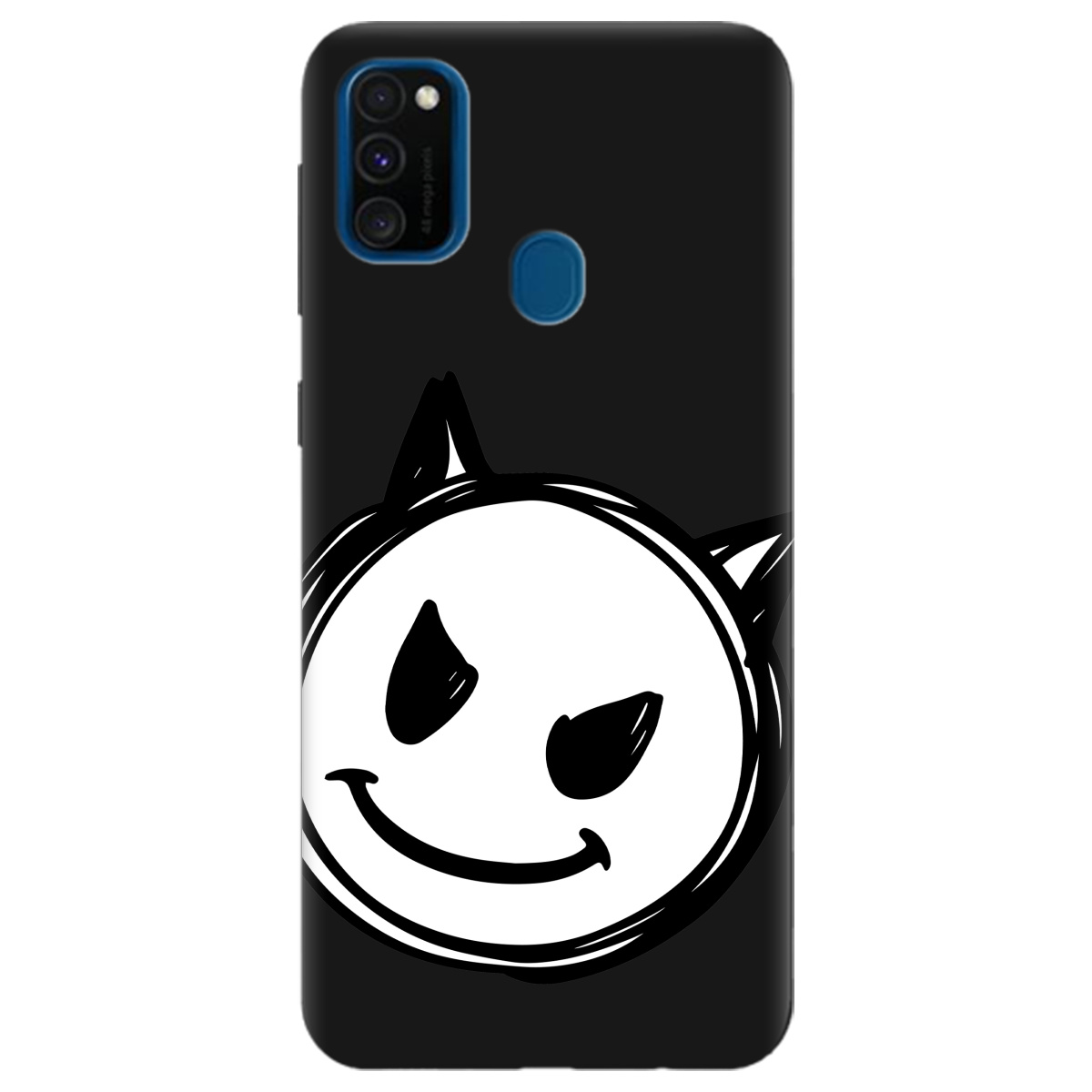 Чохол для Samsung Galaxy M30s чорний матовий soft touch Настрій чортеняти - фото 1 - Чохли для телефонів