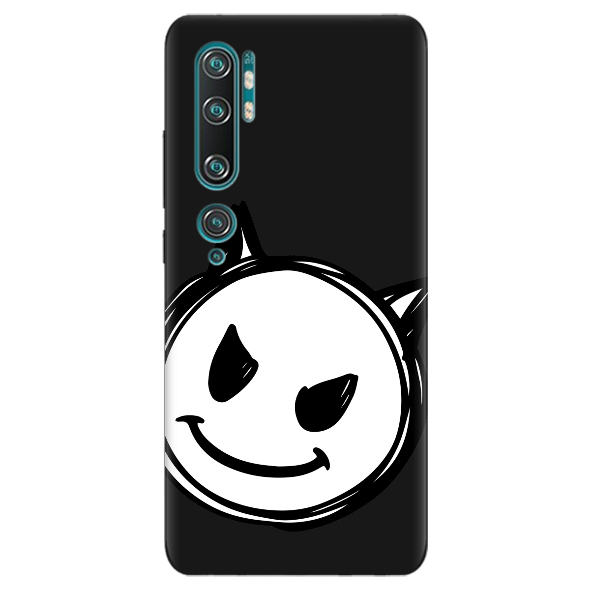 Чехол для Xiaomi Mi Note 10 черный матовый soft touch Настроение чертенка - фото 1 - Чехлы для телефонов