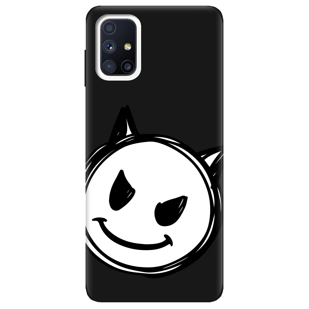 Чехол для Samsung Galaxy M51 черный матовый soft touch Настроение чертенка - фото 1 - Чехлы для телефонов