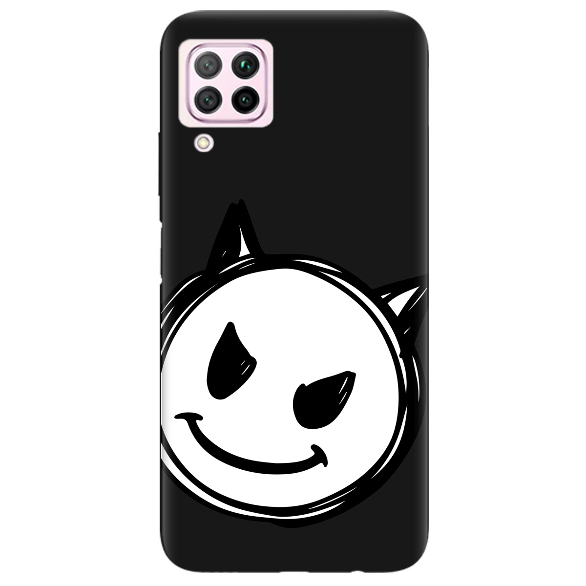 Чехол для Huawei P40 Lite черный матовый soft touch Настроение чертенка - фото 1 - Чехлы для телефонов