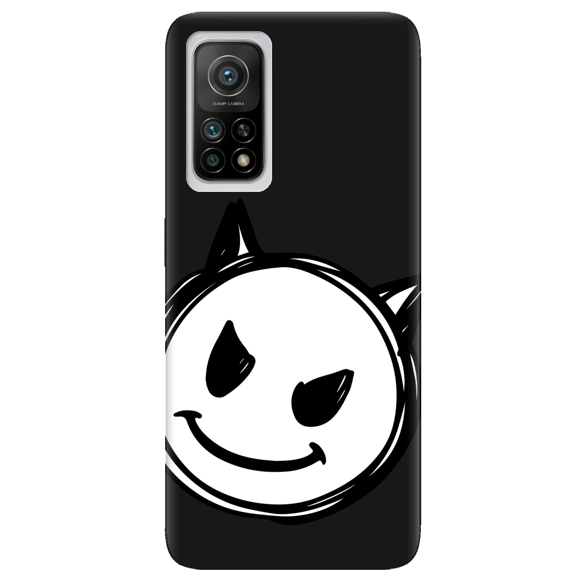 Чехол для Xiaomi Mi 10T/ Mi 10T Pro черный матовый soft touch Настроение чертенка - фото 1 - Чехлы для телефонов