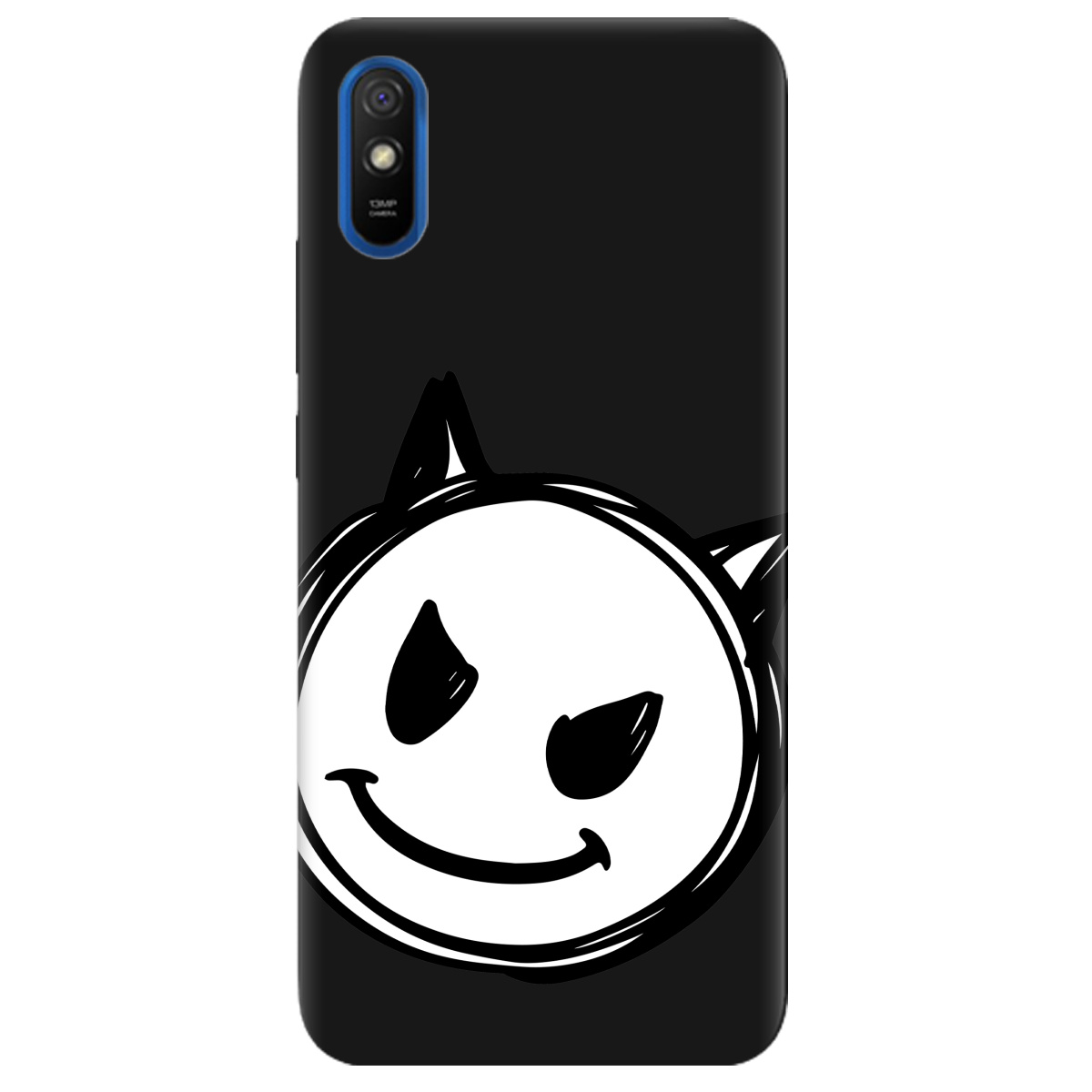 Чохол для Xiaomi Redmi 9A чорний матовий soft touch Настрій чортеняти - фото 1 - Чохли для телефонів