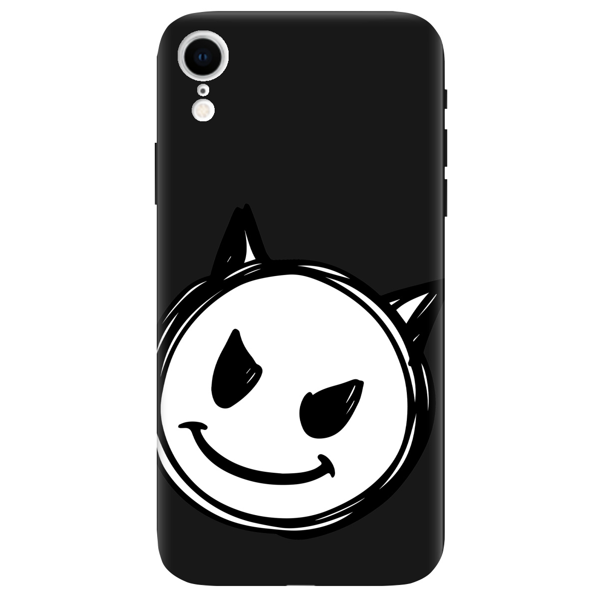 Чохол для Apple iPhone XR чорний матовий soft touch Настрій чортеняти - фото 1 - Чохли для телефонів