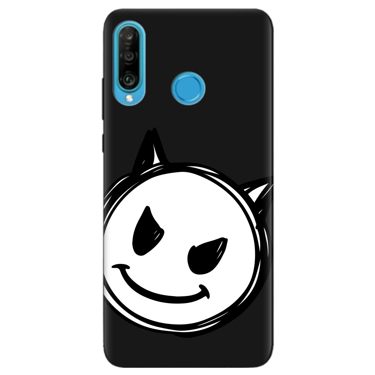 Чохол для Huawei P30 Lite чорний матовий soft touch Настрій чортеняти - фото 1 Чохол для Huawei P30 Lite чорний матовий soft touch Настрій чортеняти - фото 1 - Чохли для телефонів