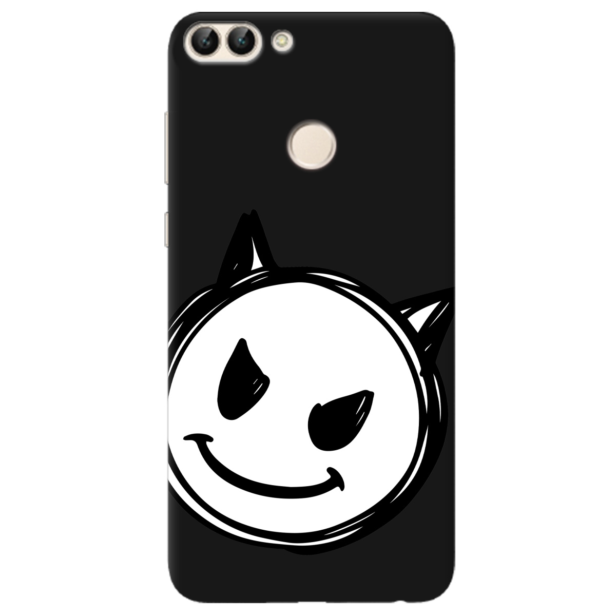 Чохол для Huawei P Smart чорний матовий soft touch Настрій чортеняти - фото 1 - Чохли для телефонів