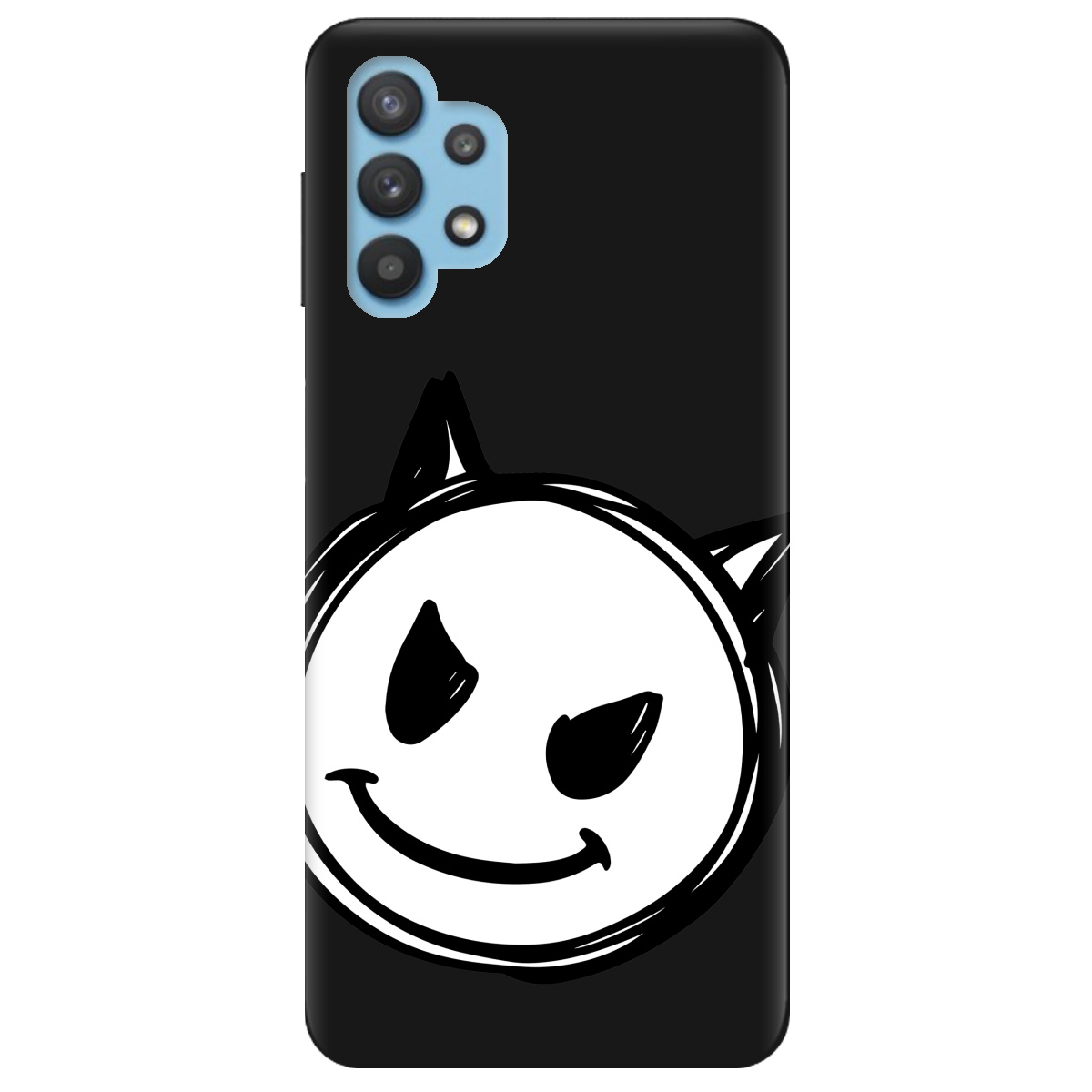 Чехол для Samsung Galaxy A32 4G черный матовый soft touch Настроение чертенка - фото 1 - Чехлы для телефонов