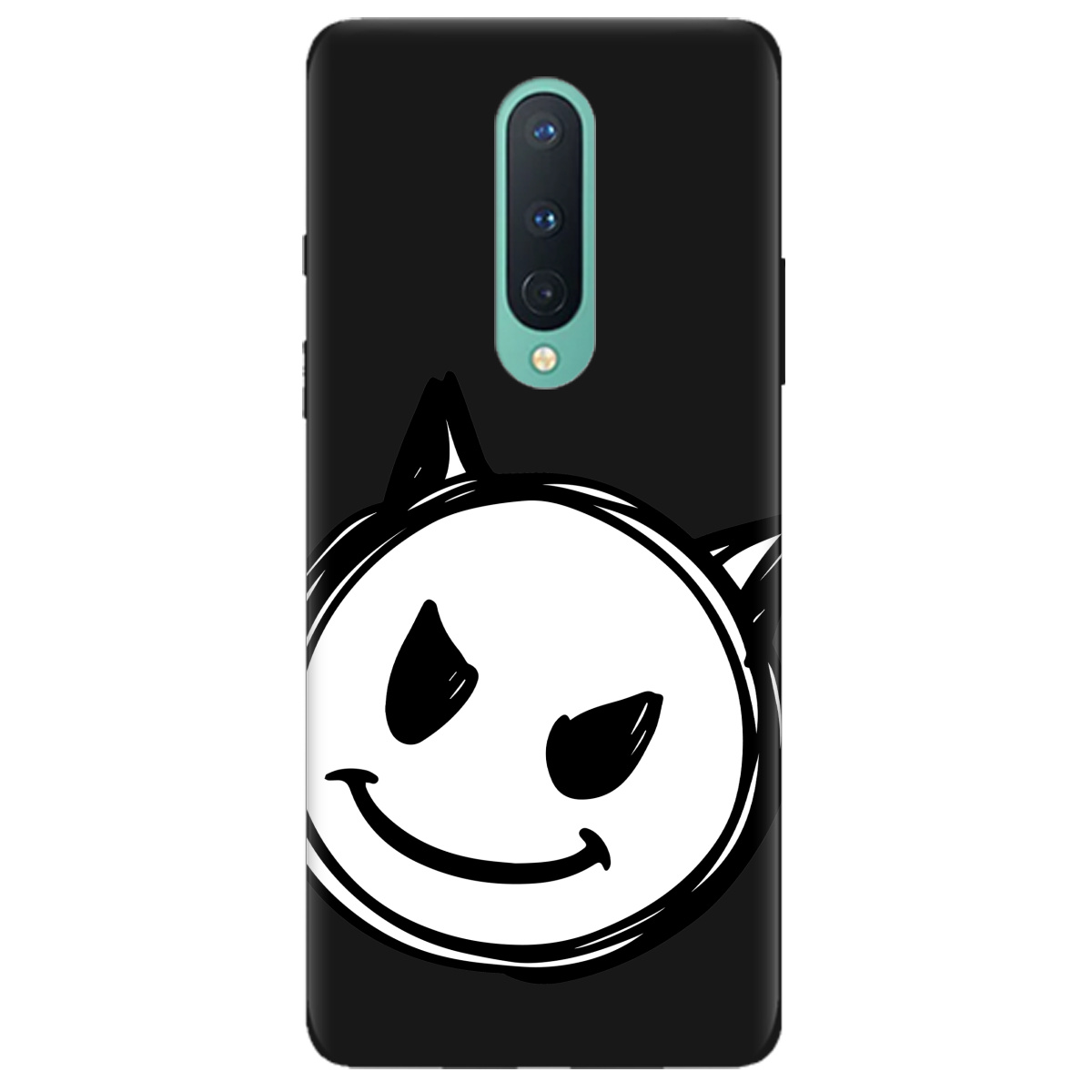 Чохол для OnePlus 8 чорний матовий soft touch Настрій чортеняти - фото 1 - Чохли для телефонів