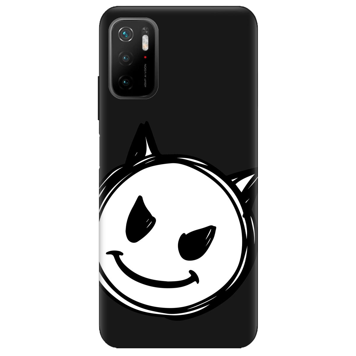 Чохол для Xiaomi Poco M3 Pro чорний матовий soft touch Настрій чортеняти - фото 1 - Чохли для телефонів