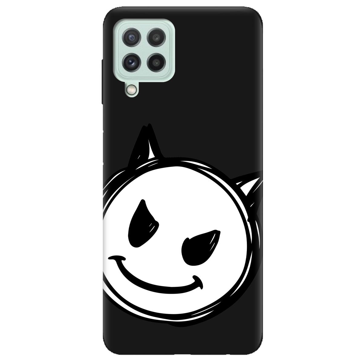 Чехол для Samsung Galaxy M32 черный матовый soft touch Настроение чертенка - фото 1 - Чехлы для телефонов