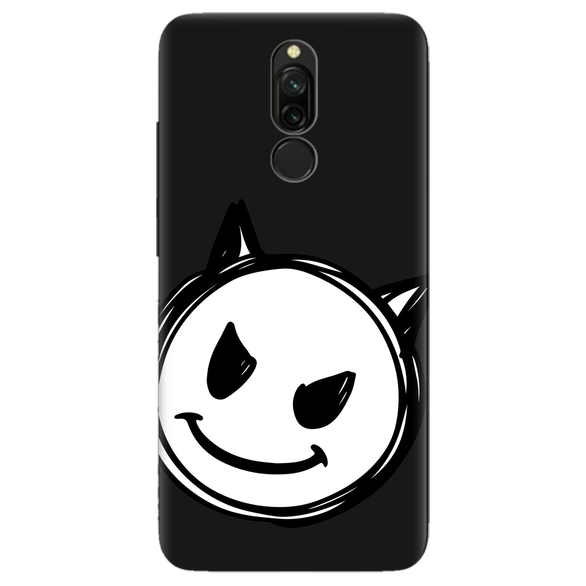 Чохол для Xiaomi Redmi 8 чорний матовий soft touch Настрій чортеняти - фото 1 - Чохли для телефонів