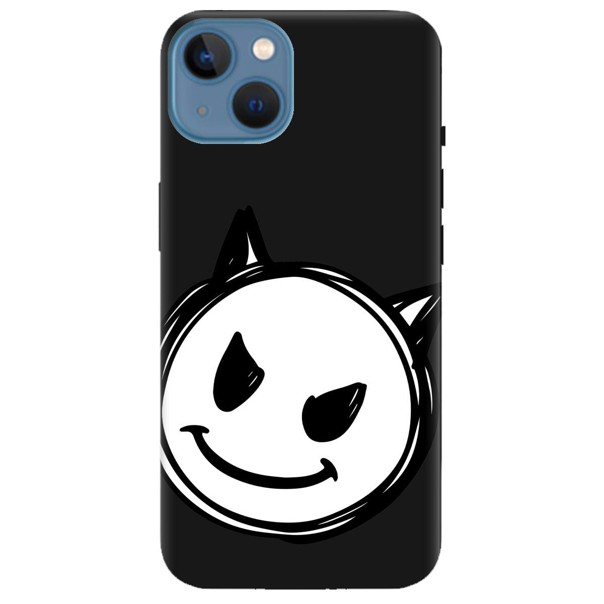 Чохол для Apple iPhone 13 чорний матовий soft touch Настрій чортеняти - фото 1 - Чохли для телефонів