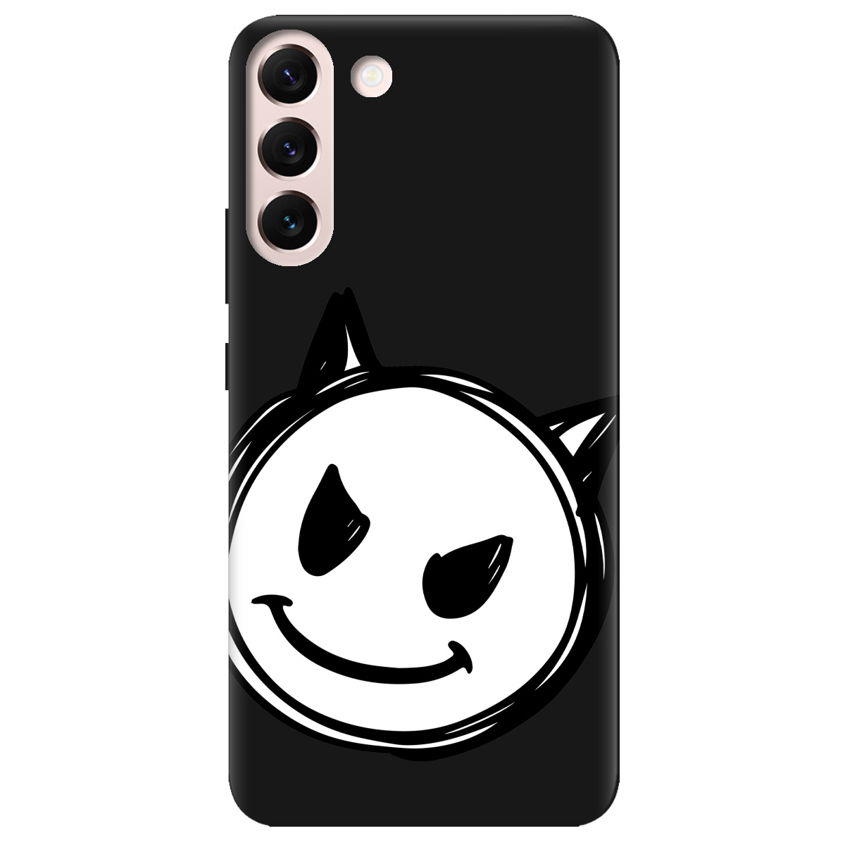 Чехол для Samsung Galaxy S22 черный матовый soft touch Настроение чертенка - фото 1 - Чехлы для телефонов