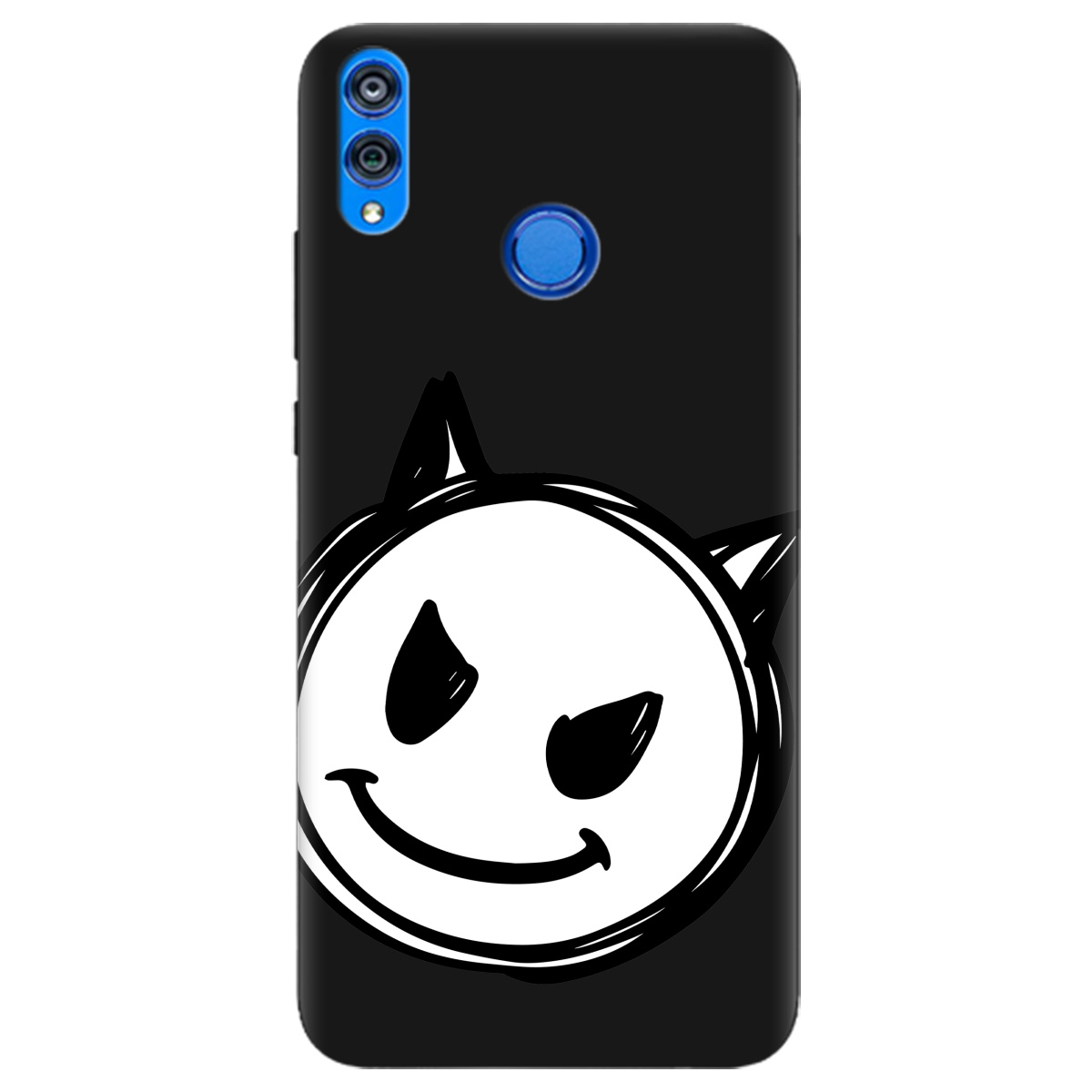 Чохол для Huawei Honor 8x чорний матовий soft touch Настрій чортеняти - фото 1 Чохол для Huawei Honor 8x чорний матовий soft touch Настрій чортеняти - фото 1 - Чохли для телефонів