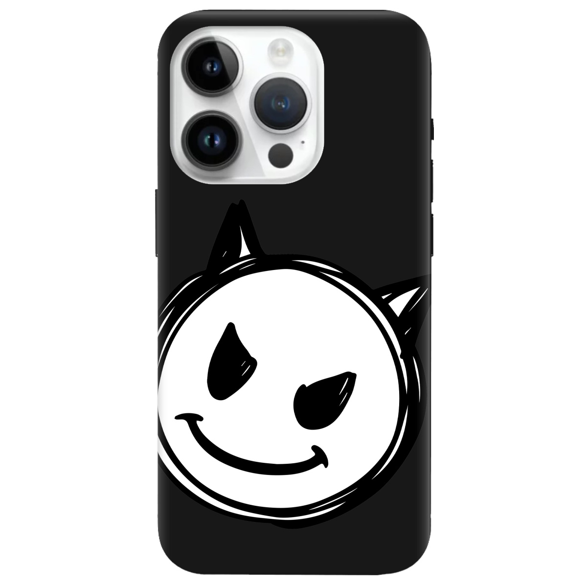 Чехол для Apple iPhone 14 Pro Max черный матовый soft touch Настроение чертенка - фото 1 - Чехлы для телефонов