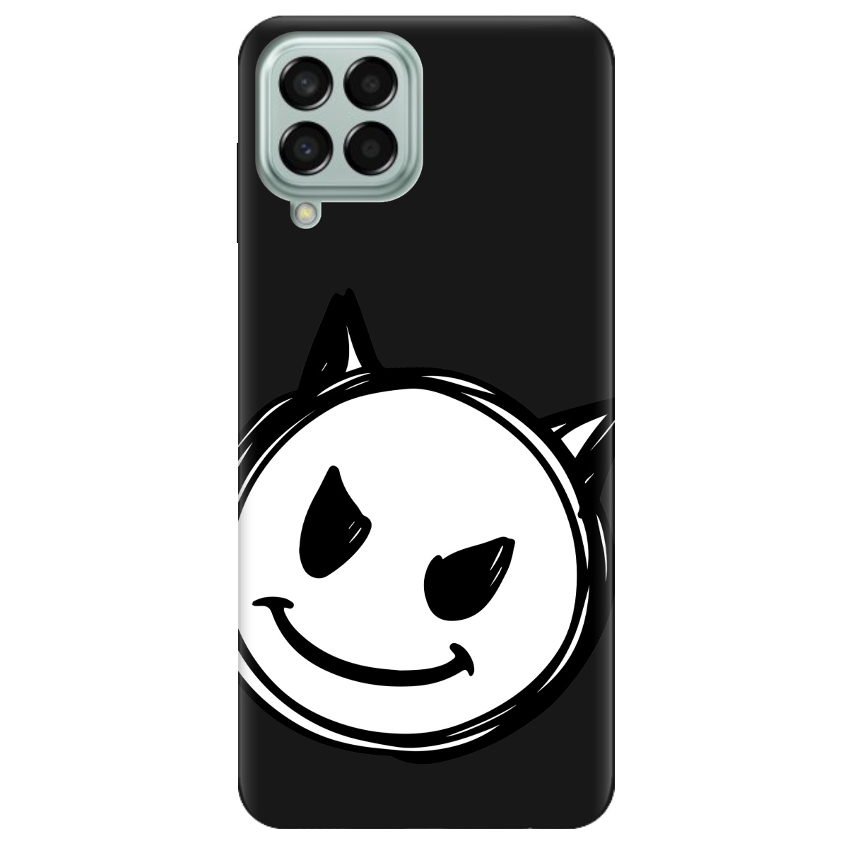 Чехол для Samsung Galaxy M53 черный матовый soft touch Настроение чертенка - фото 1 - Чехлы для телефонов