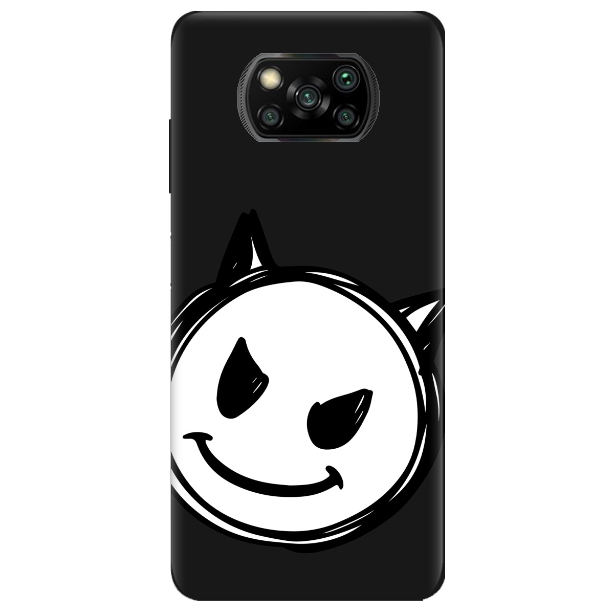 Чехол для Xiaomi Poco X3 Pro черный матовый soft touch Настроение чертенка - фото 1 - Чехлы для телефонов
