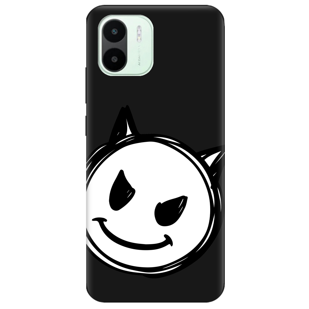 Чехол для Xiaomi Redmi A2 черный матовый soft touch Настроение чертенка - фото 1 - Чехлы для телефонов