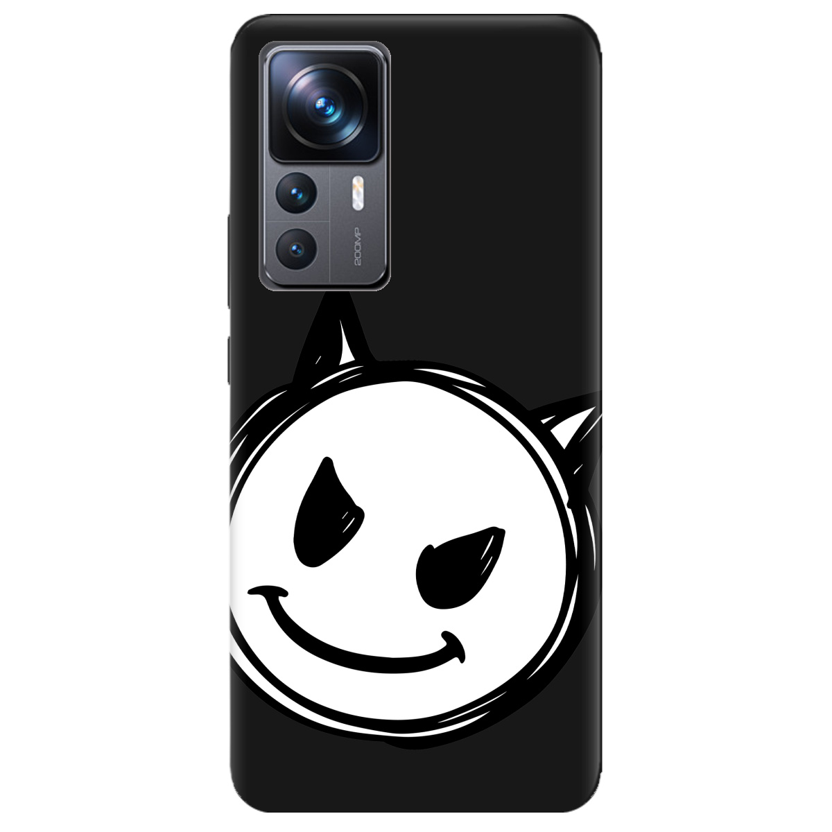 Чохол для Xiaomi 12T чорний матовий soft touch Настрій чортеняти - фото 1 - Чохли для телефонів