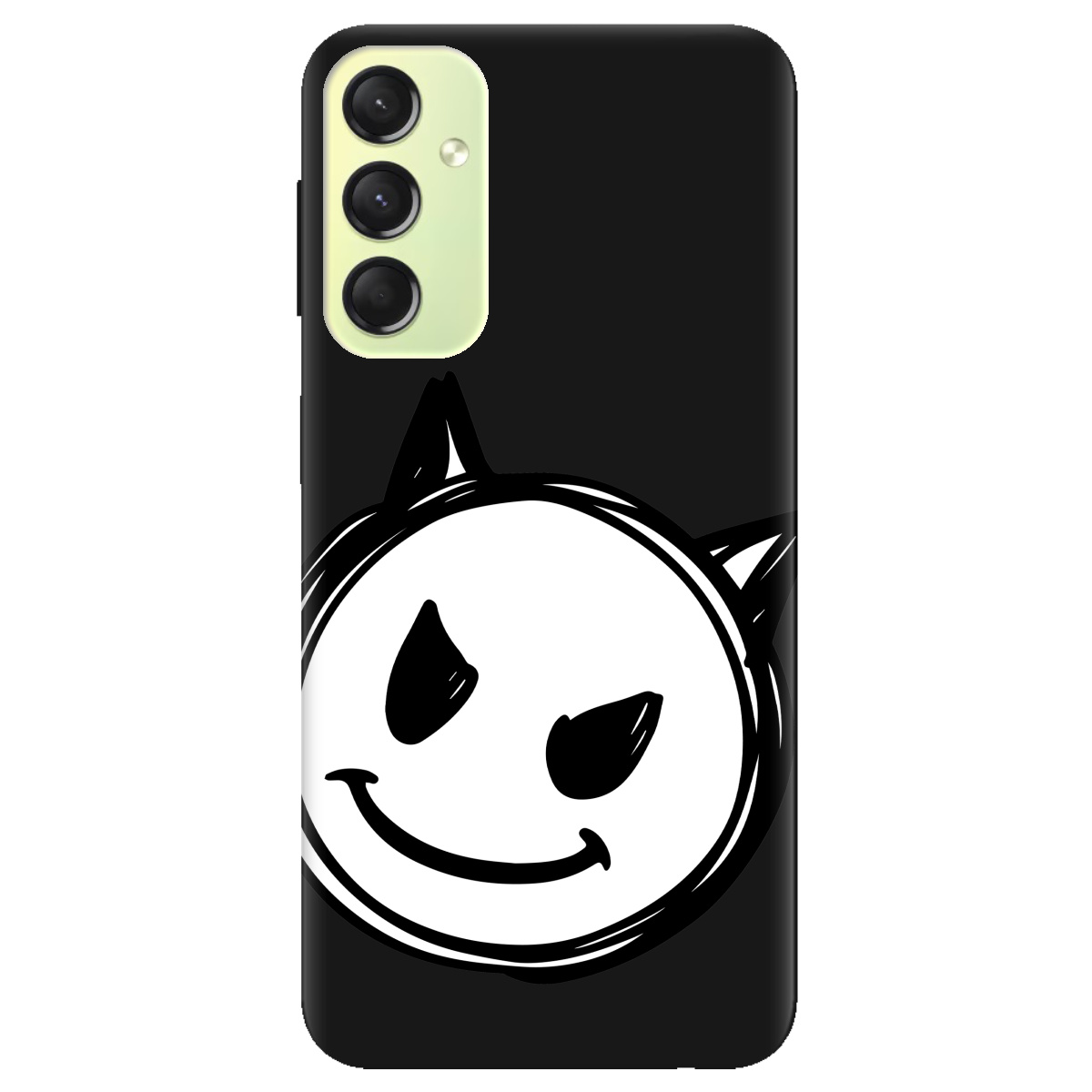 Чохол для Samsung Galaxy A24 4G чорний матовий soft touch Настрій чортеняти - фото 1 - Чохли для телефонів