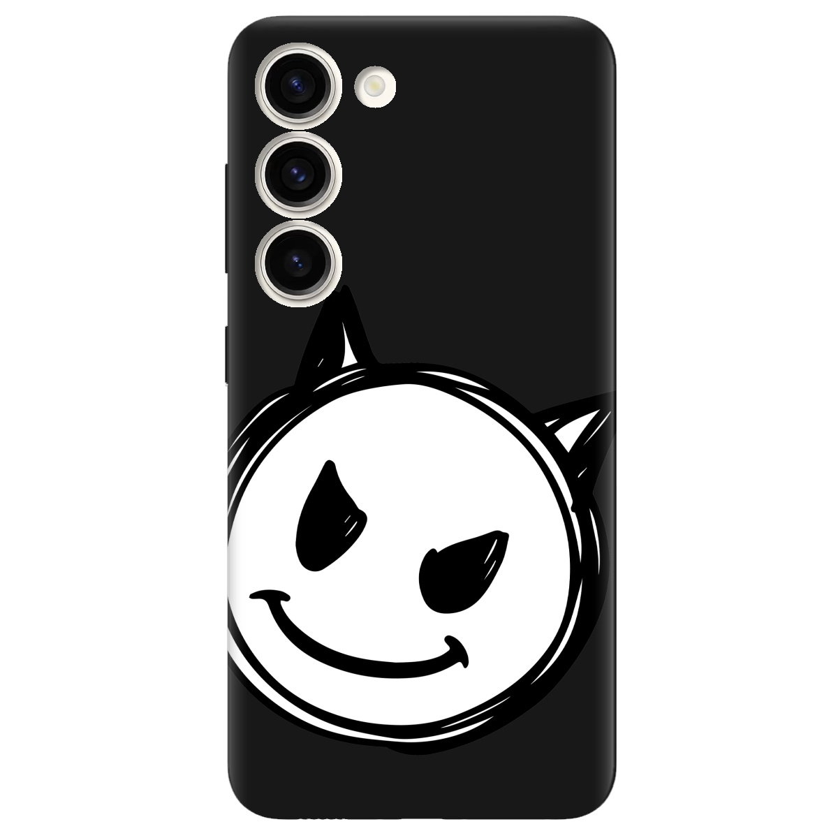 Чохол для Samsung Galaxy S23 чорний матовий soft touch Настрій чортеняти - фото 1 - Чохли для телефонів