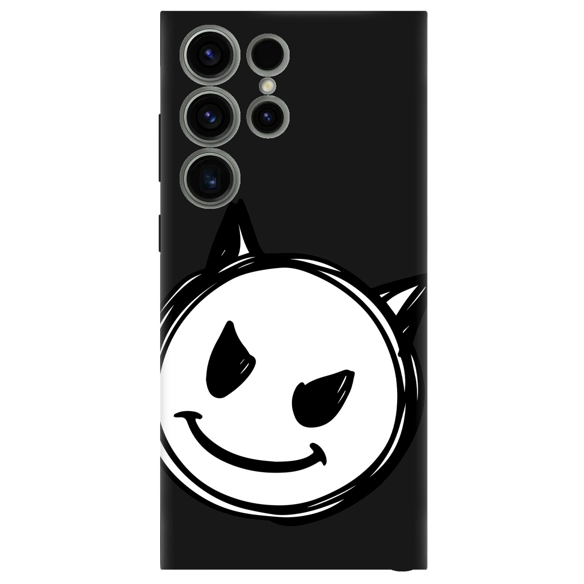 Чехол для Samsung Galaxy S23 Ultra черный матовый soft touch Настроение чертенка - фото 1 - Чехлы для телефонов