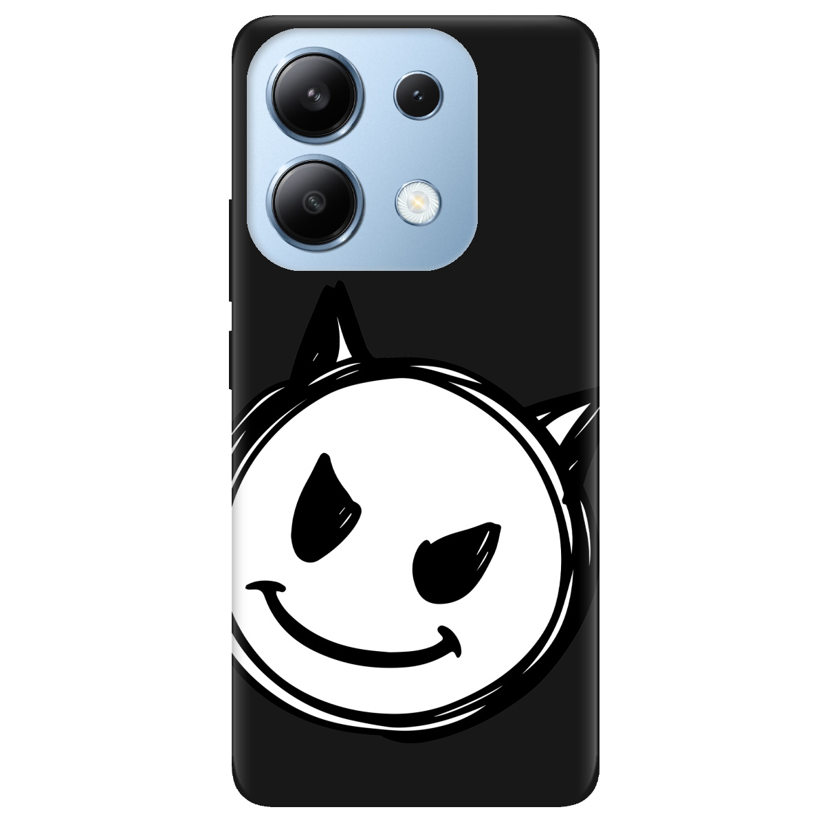 Чохол для Xiaomi Redmi Note 13 4G чорний матовий soft touch Настрій чортеняти - фото 1 - Чохли для телефонів